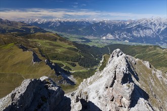 View into the Inn valley with the Karwendel Mountains