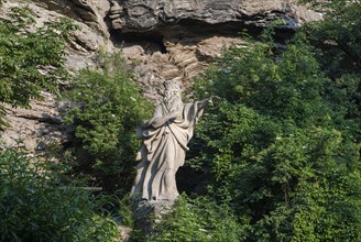 Monumental statue of Erlkoenig rock wall