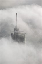 RWE Tower amidst the clouds