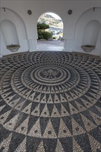 Pavilion with pebble mosaic