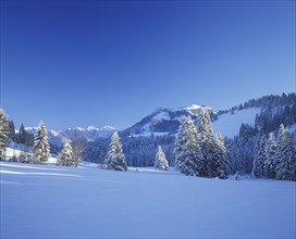 Sudelfeld skiing area with Mt Brunnstein