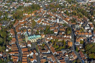 Aerial view of Wiedenbruck with St. Aegidius Church and the Franciscan Monastery of Wiedenbruck