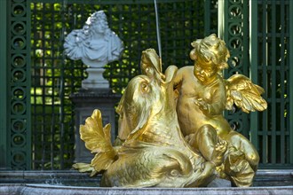 Golden fountain figure