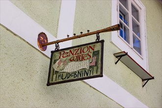 Hanging sign of a guesthouse