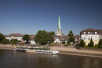 Townscape with Weser river shore and Luther Church
