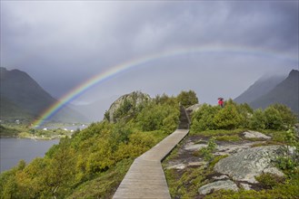 Rainbow over a lookout point