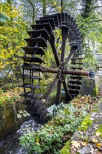 Historic water wheel of the former fulling mill on the Lahn River