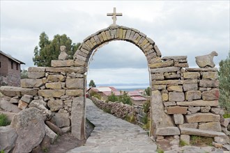 A stone archway on Taquile Island