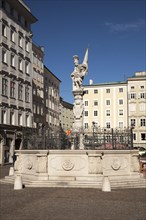 Historic market square with the Market Fountain or Floriani Fountain
