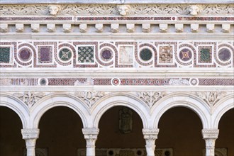 Cosmatesque ornaments and marble frieze