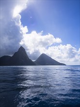 The Gros Piton and Petit Piton volcanoes
