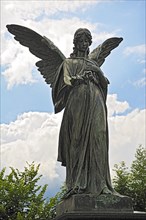 Angel sculpture in a cemetery