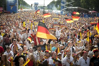 Fans watch the first game of the German national team against Portugal
