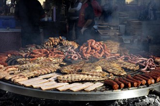 Giant barbecue at the annual All Saints Market in Cocentaina