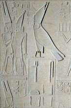 Egyptian hieroglyphics on a granite obelisk