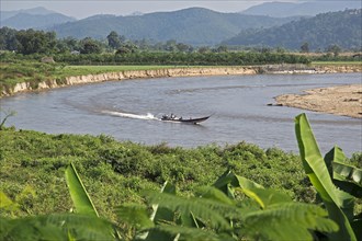 Longtail boat on the Maenam Kok River