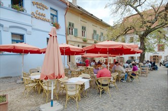Cafe in the historic district of SighiÈ™oara