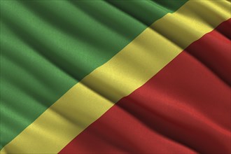 Flag of the Republic of the Congo waving in the wind