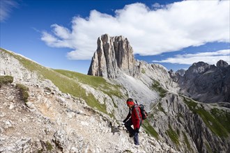 Climber on the Croda Rossa Via Ferrata