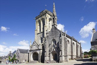 Church of Saint-Ronan and the Chapel Chapelle du Penity in the market square of Locronan