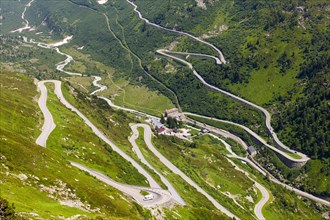 Grimsel Pass and Furka Pass on the right