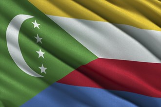 Flag of the Comoros waving in the wind