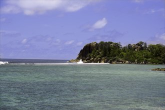 Coast formed by rocks