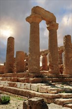 Doric columns of the Greek Temple of Juno Lacina