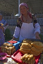 Woman selling baked goods