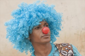 Member of a carnival club in the slums of Ribeira Bote