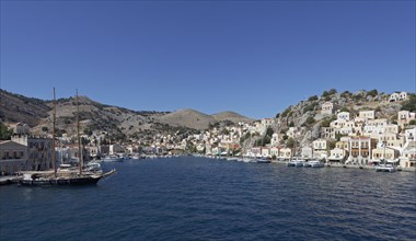 Harbour of the town of Symi