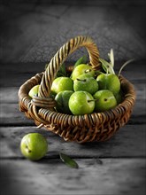 Fresh whole greengages or Reine Claudes