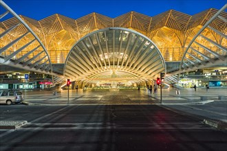 Gare do Oriente train station at twilight