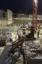 Construction site at night