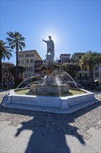Statue of Christopher Columbus in the port of Santa Margherita Ligure