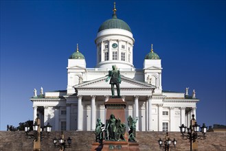 Helsinki Cathedral with the Alexander II Memorial