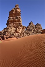 Rock towers and sand dunes at the Cirque