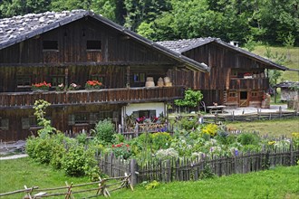Two farms with a farmer's garden in Markus Wasmeier Farm and Winter Sports Museum