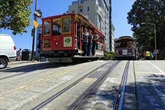 The historic cable car on Hyde Street