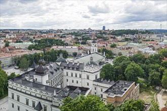 View from the Gediminas Tower of Vilnius with the Cathedral of St. Stanislaus