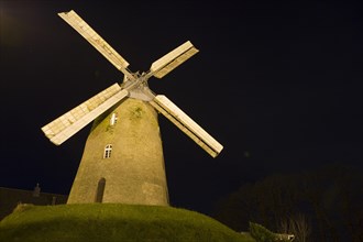 Stommeln windmill at night