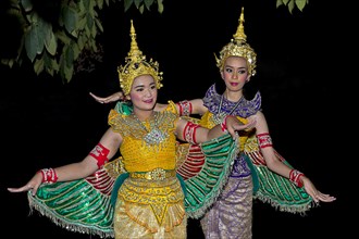 Two dancers at the Loi Krathong Festival of Lights