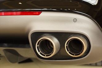 The exhaust pipes of a Ferrari California