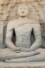 Rock relief of Buddha in a meditation posture