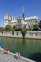 Southern side of Notre-Dame de Paris or Notre-Dame Cathedral