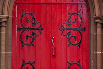 Red front door