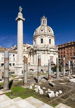 Trajan's Forum with the Trajan's Column and the columns of Basilica Ulpia