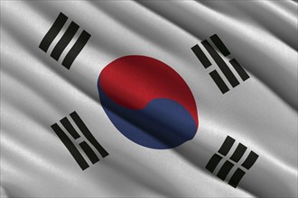 Flag of South Korea waving in the wind