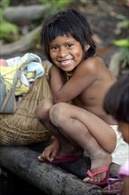 Girl of the Xavantes people in the village of Nova Vida near the mission of Sangradouro