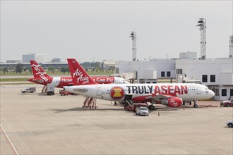 Air Asia airplanes at Don Muang airport